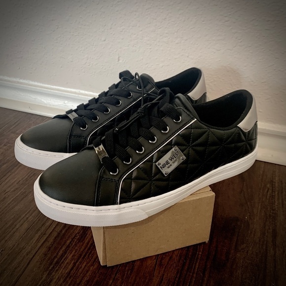 Nine West Shoes - New | NINE WEST Lerosa Quilted Low Top Sneakers |Black Fashion Sneakers | 6.5